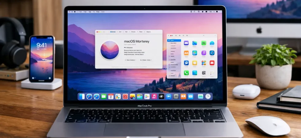 Macbook on desk